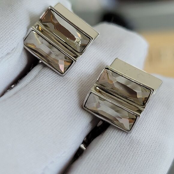 Cufflinks Duchamp London Silver Tone Crystal Cufflinks #0072 - Picture 8 of 10